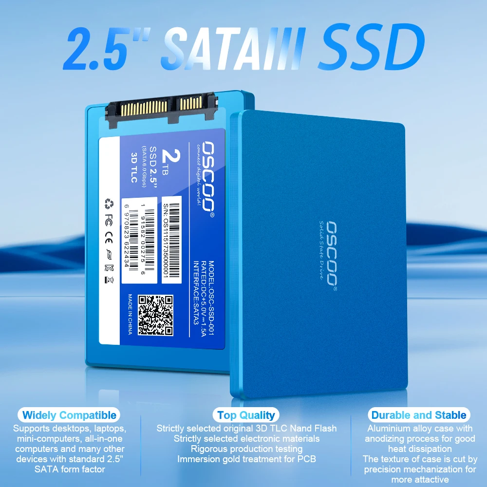 

Твердотельный накопитель OSCOO 2,5 Sata, Внутренний накопитель, синий, 128 ГБ, 512 ГБ, 1 ТБ, SATA3, 560 Мб/с, жесткий диск для компьютера, жесткий диск для ноутбука