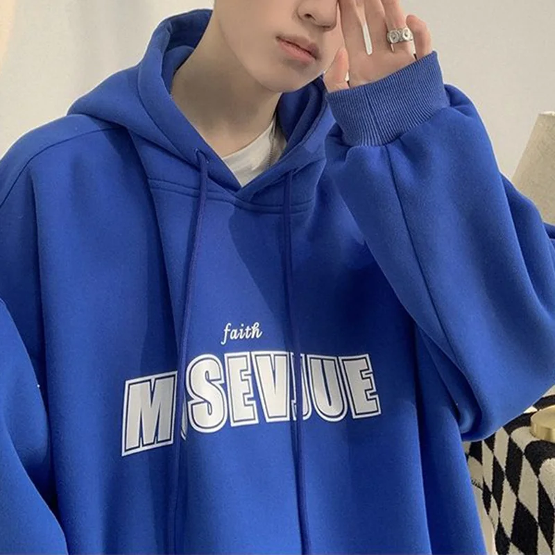 Fashion Hooded Spliced Pockets Letter Hoodies Men's Clothing 2023 Autumn New All-match Tops Oversized Loose Casual Sweatshirts