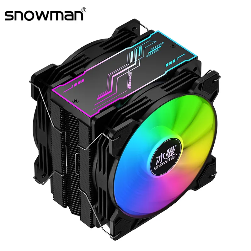 SNOWMAN6HeatPipesCPUCoolerARGB120mmPWM4PinQuietCPUCooling