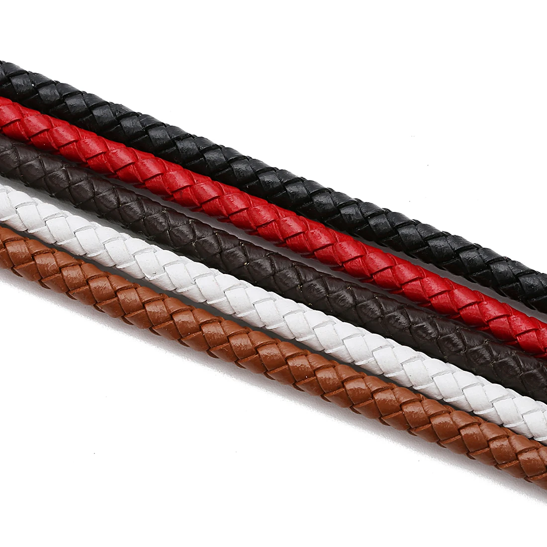 6mm Genuine Cow Leather Cords Round Braided Leather Cords For Ornament Making DIY Crafts Material Clothing Charm Accesso 2M/Lot