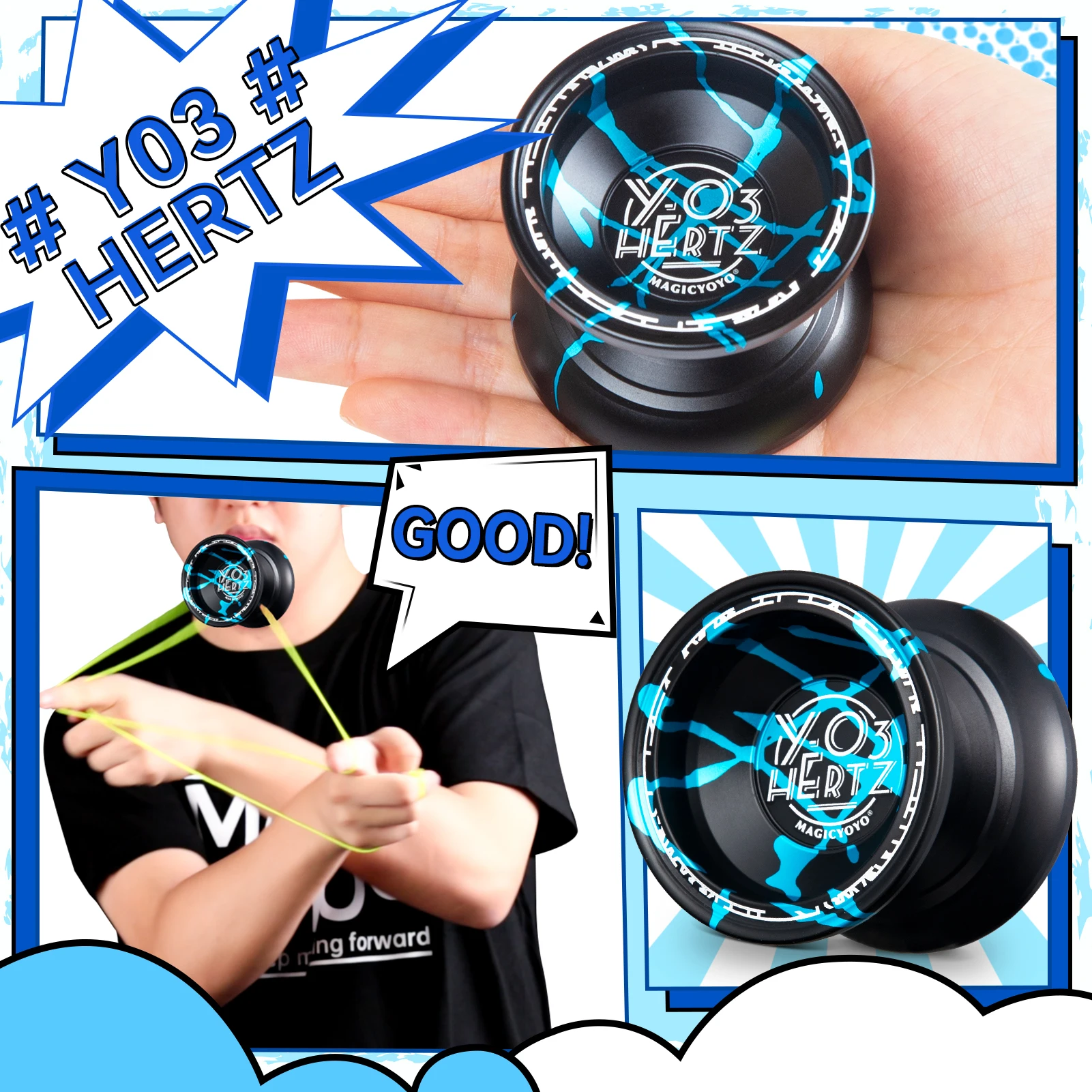 MAGICYOYO Y03-Hertz Yoyo Professional Unresponsive Yoyo for Kids and Advanced, Pro Aluminium Metal Ball with Long Spin