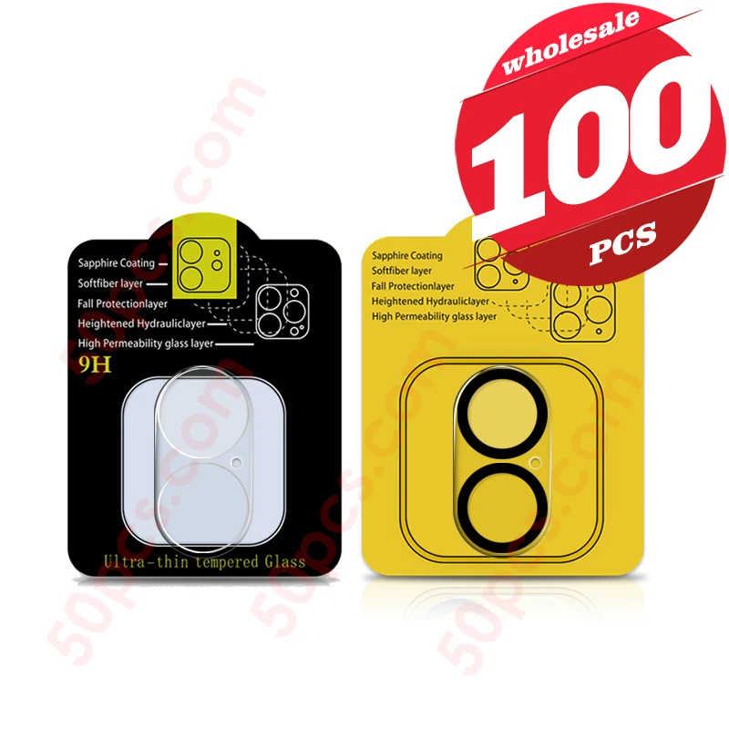 100Pcs Full Cover Back Camera Lens Protectors For iPhone 16 Pro Max Plus Clear 3D Tempered Glass Cover Film