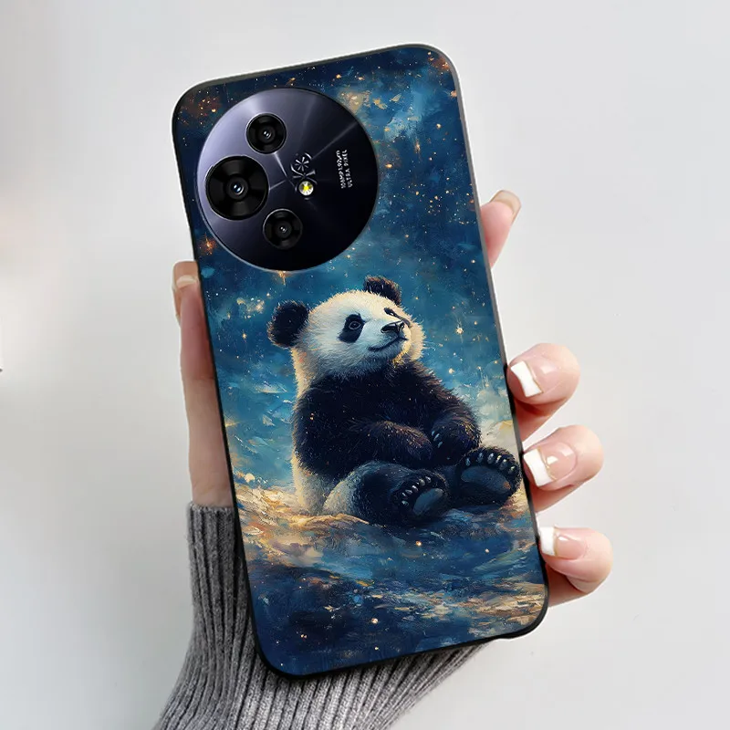 Aesthetic Cute Cat Astronaut Soft Silicone Black Protective Phone Case Cover