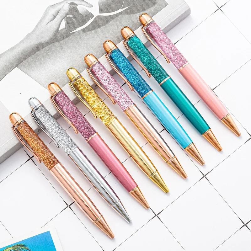 1 Piece Ballpoint Pen School Supply Stationery Office Metal Quicksand Crystal Spinning Luxury Brand High Quality Nurse Rose Gold teens student school bookbag enfermera en apuros doctor nurse medical medicine health canvas daypack middle high college travel