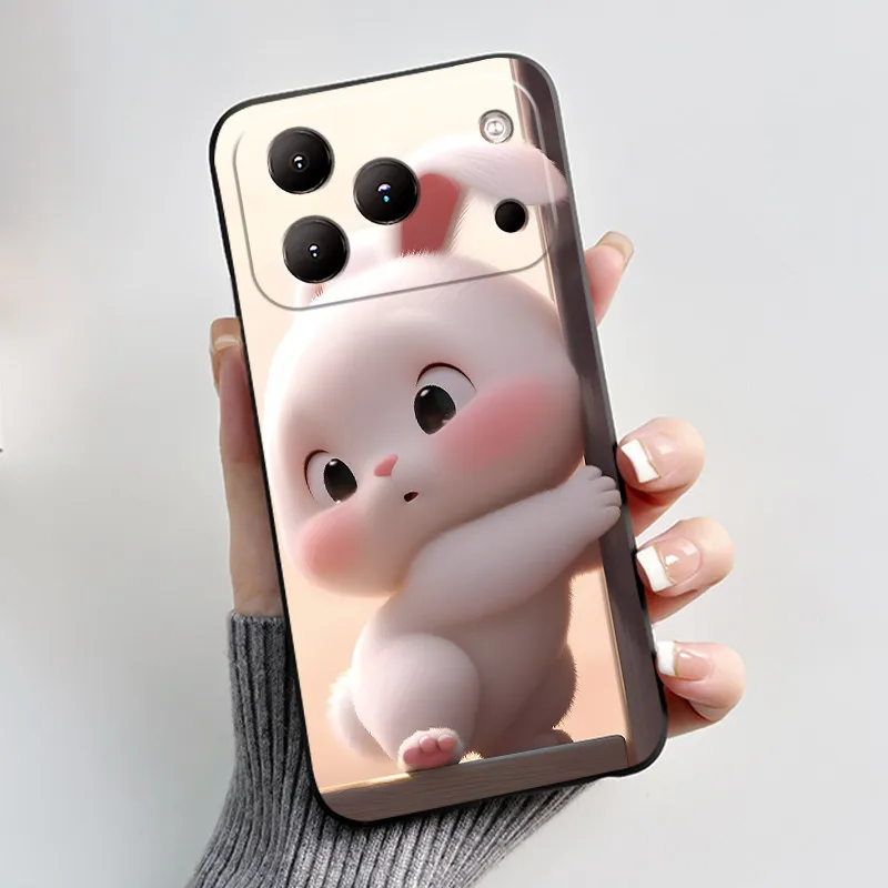 Aesthetic Cute Cat Cartoon Fashion Black Shockproof Back Cover Bumper