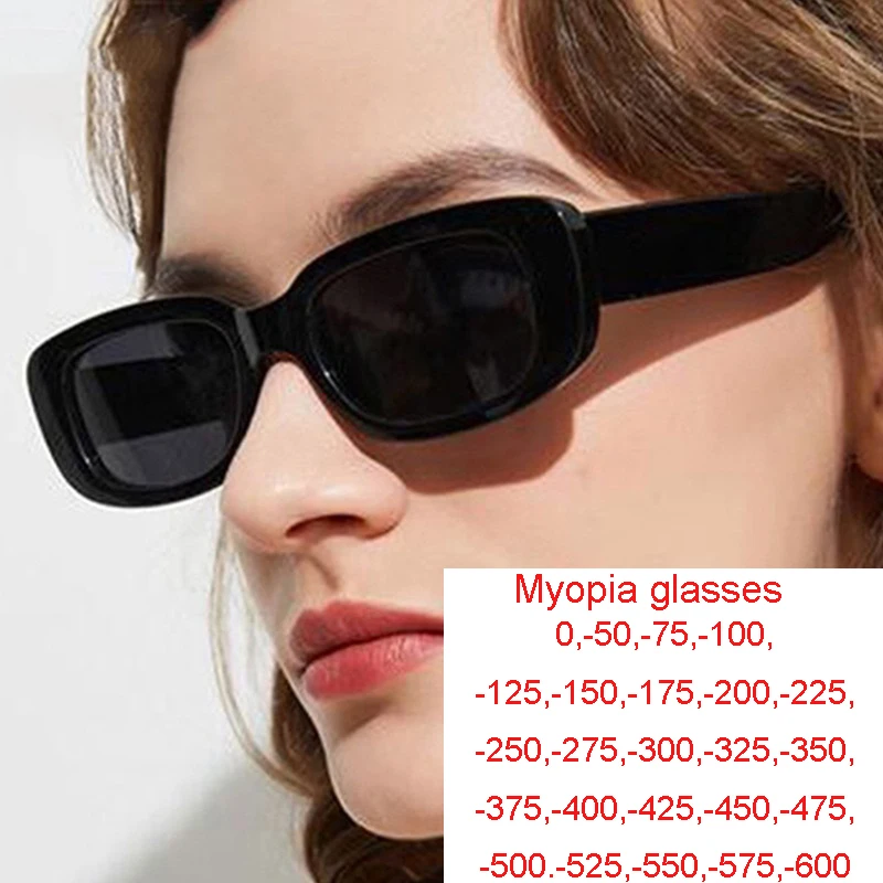 Small Square Frame Women Polarized Myopia Sunglasses UV Protection Nearsighted Sun Glasses -1.0~-6.0