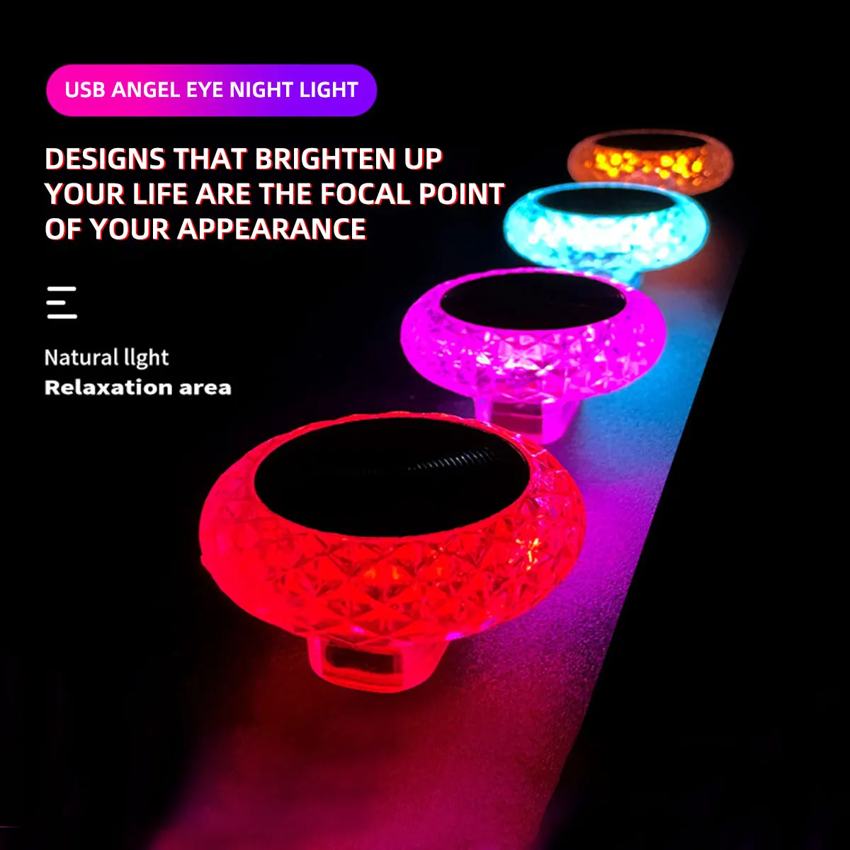 Compact USB Car Ambient RGB LED Interior Decorative Neon Lights - Ice Blue