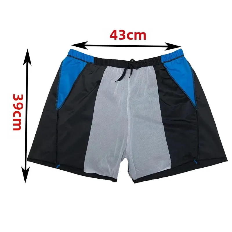 Plus Size Flat Angle Swimming Trunks Men's Beach Hot Spring Simple Solid Color Swimwear Equipment for plus Size Men up to 300 Po