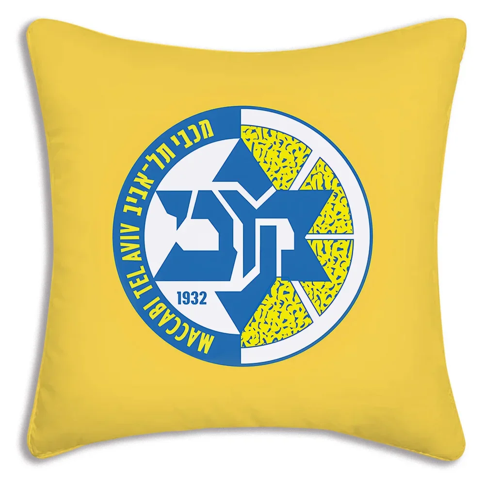 Pillow Covers Cartoon Maccabis Tel Aviv Sofa Decorative Double-sided Printing Short Plush Cushion Cover