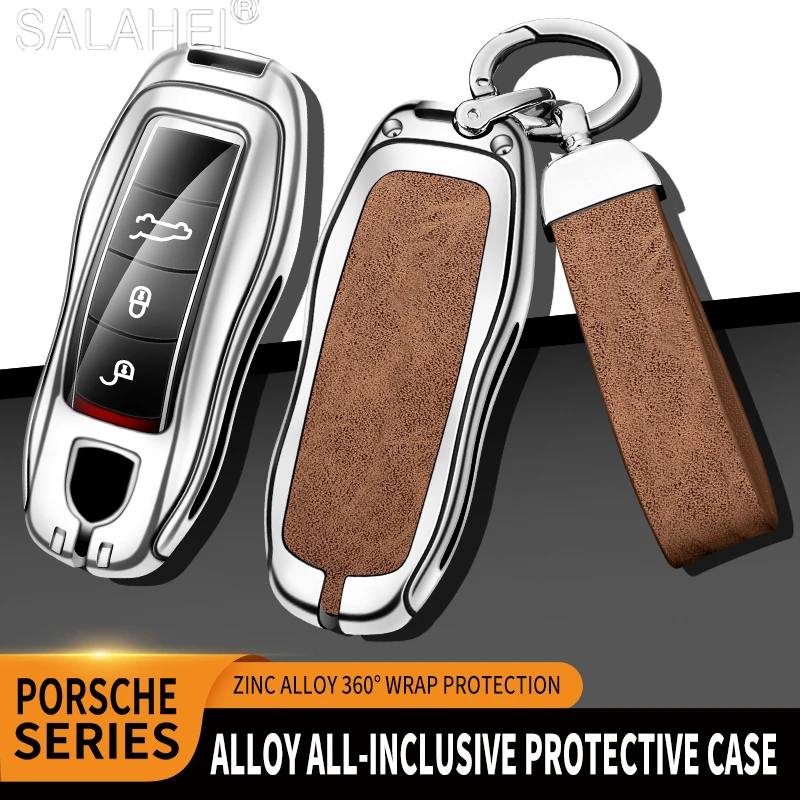 

Car Key Case For Panamera Macan Porsche Cayenne 911 996 Car Cover Skin Holder Auto Protection Shell Accessories Keychain