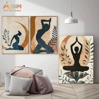 Abstract Retro Bohemian Style Yoga Pose Art Poster Canvas Printing Yoga Studio Peaceful Meditation Space And Home Decoration - Image 2