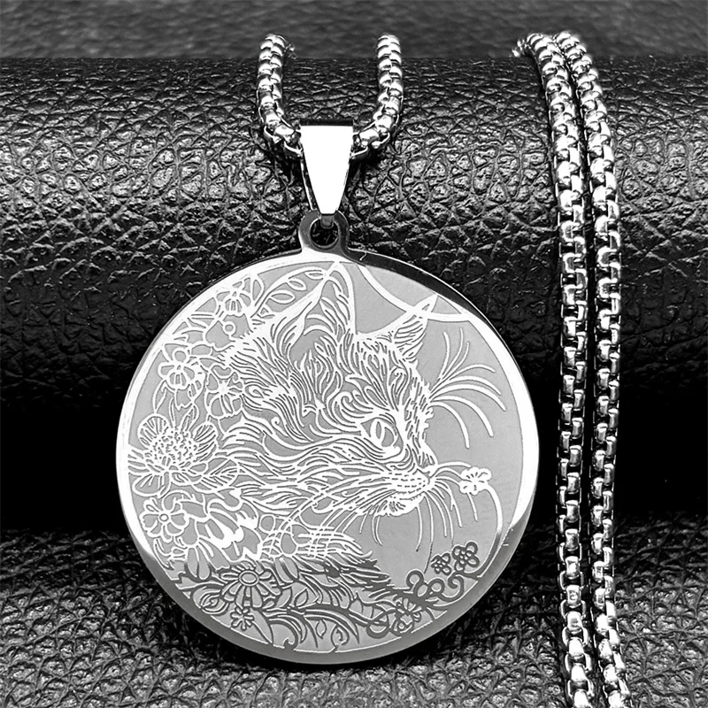 Neue trendige Halskette mit Kätzchen-Anhänger für Frauen und Mädchen, Edelstahl, Kawaii, niedlicher Tierschmuck, Weihnachtsgeschenke, Halsband