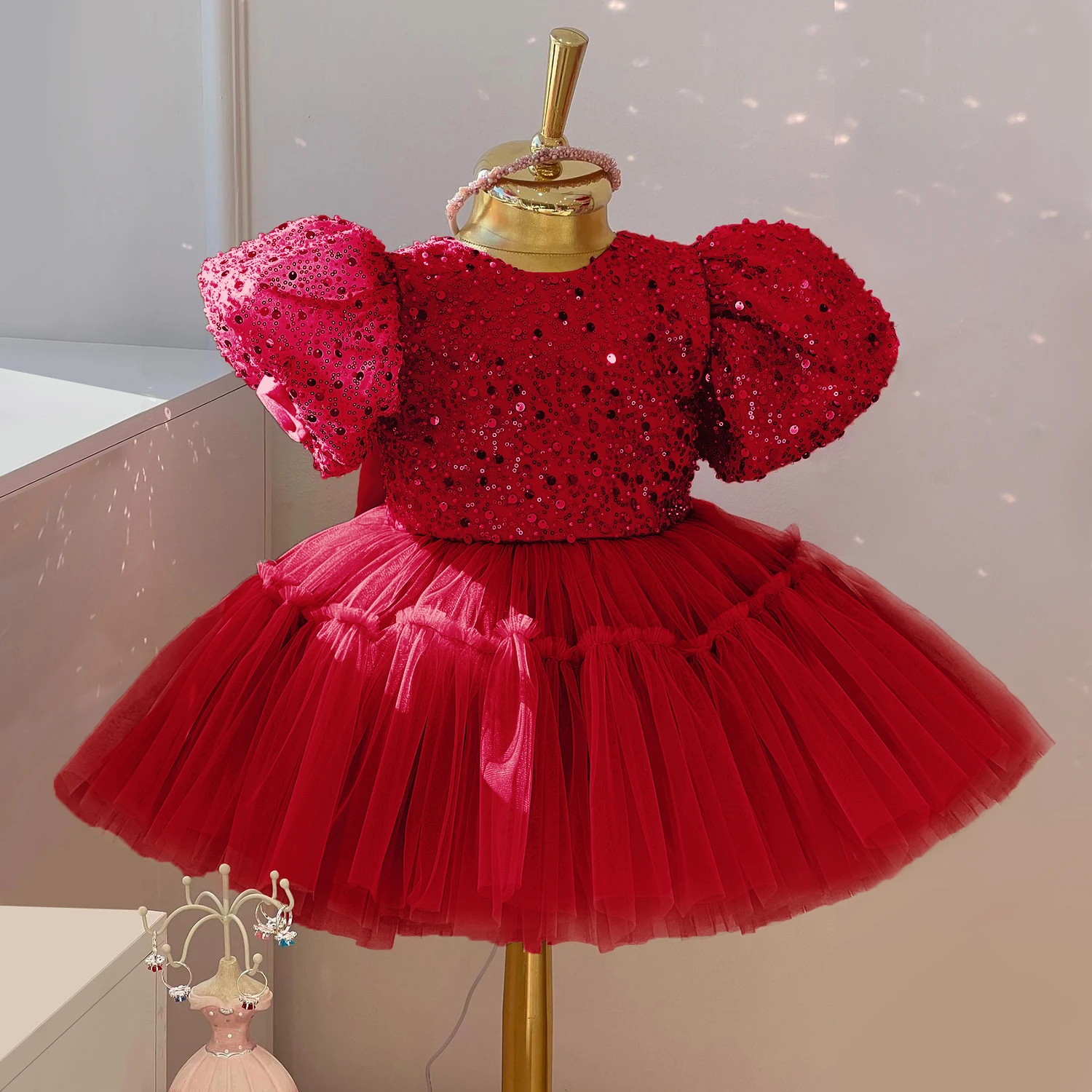 Girls Dress Maxi Dress Princess Costume Christmas Baby Girls Party Dress Tutu Tulle Infant Christening Gowns Children&rsquo;s Princess Dresses For Girls Toddler Evening Dress girls dress maxi dress princess costume