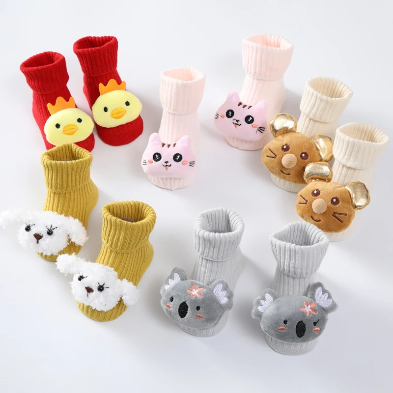 Cotton Baby Socks Solid Cartoon Animals Newborn Warm Sock for Girl Boy Non-skid Toddler Floor Sock Soft Toddler Socks 0-12M 5