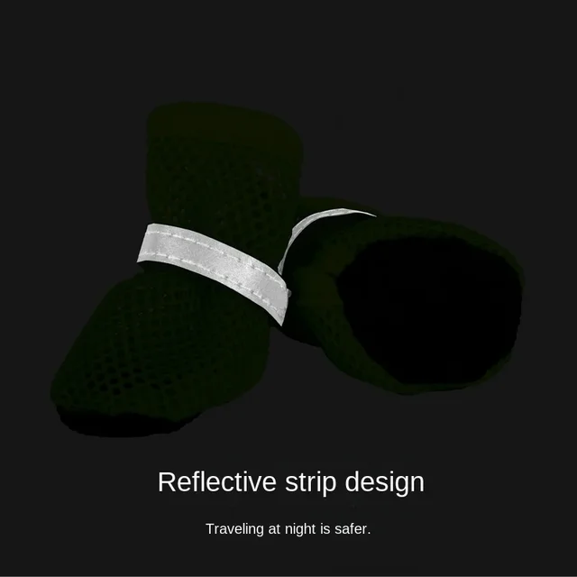 S239ebb5b4137422890b1c27139937ebcT.jpg 4pc, Dog Shoes Non-slip Breathable Wear-resistant Dog Boots Suitable for Small Medium Sized Pets Puppy Protective Footwear.