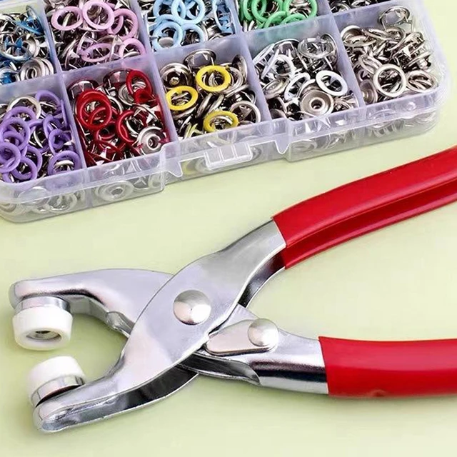 Cheap 50/100 Snap Fasteners Kit DIY Sewing Buttons Set Hand Pressure Pliers  Tool Metal Snap Buttons with Fastener Pliers Tool Kit