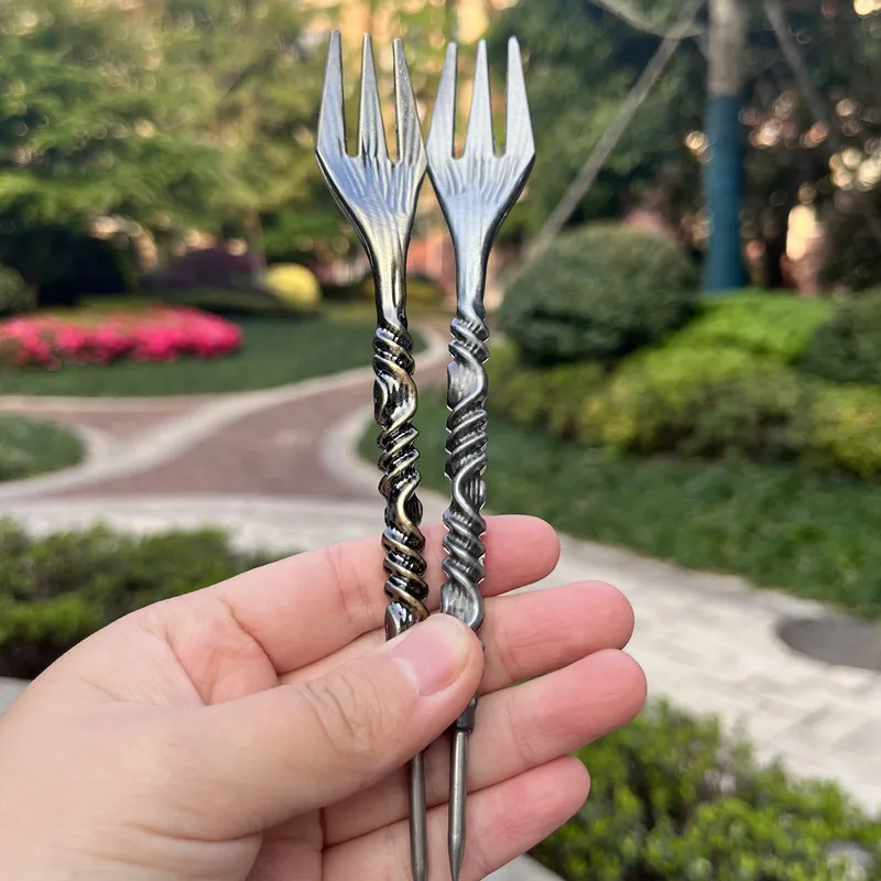Bronze/Silver Shisha Hookah Tobacco Fork and Accessories