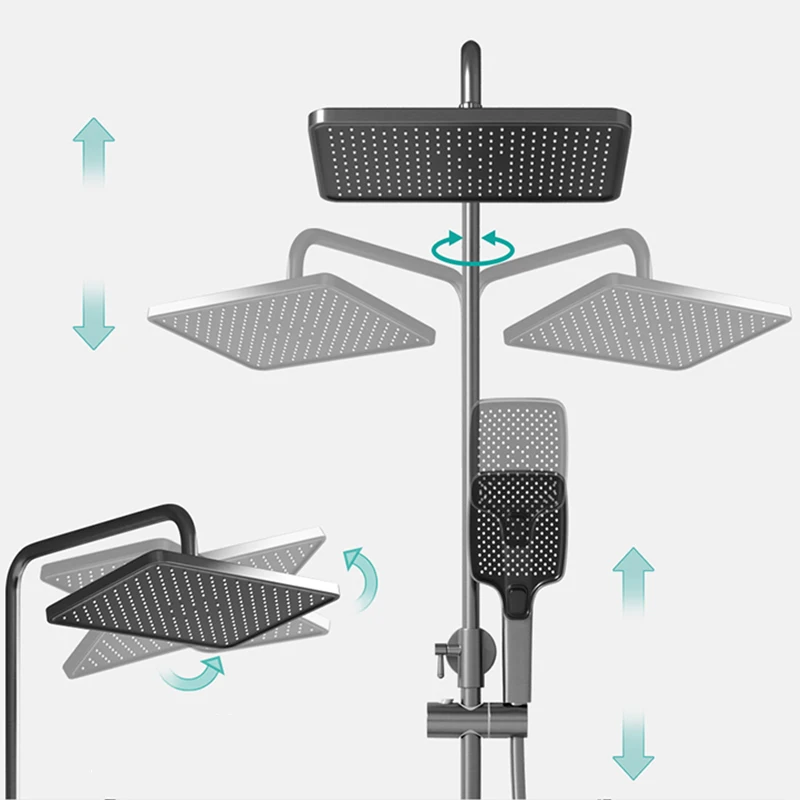 Description Picture 4 of itemOXG New Brass Bathroom Shower Faucet Thermostatic Digital Display Shower Set, Rain Shower Faucet、Ambient Light、Waterfall Spout