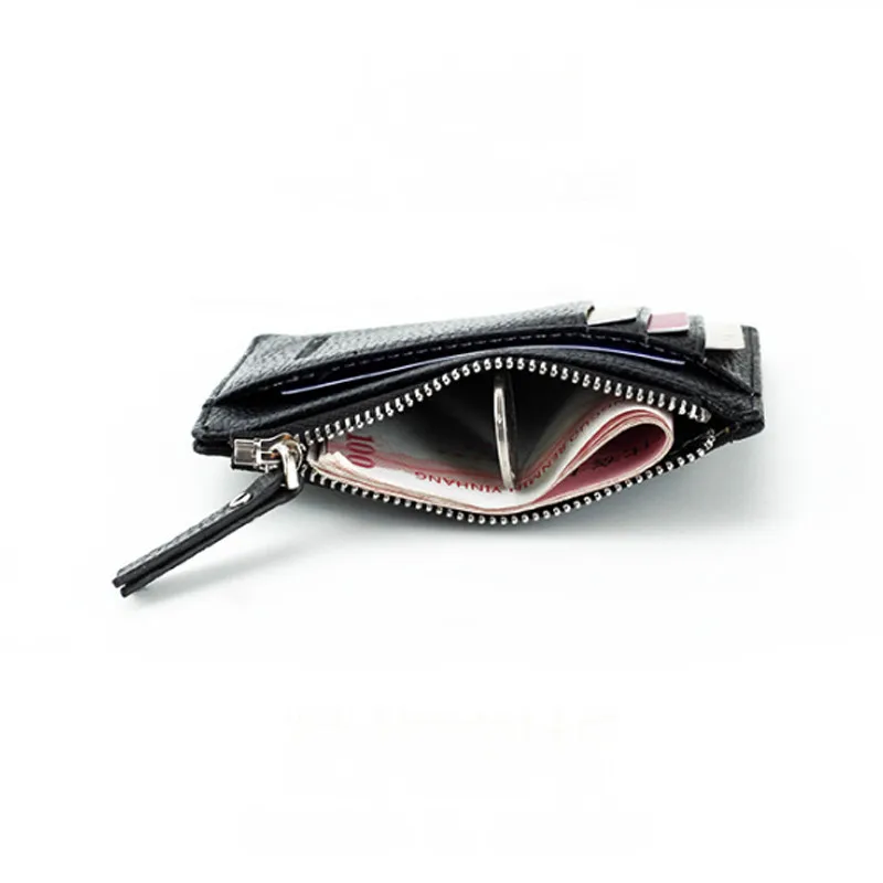 Mini Pu Leather Card Holders Women Zipper Wallet Bag Purse Small Men Wallet Pocket Ultra Thin 5