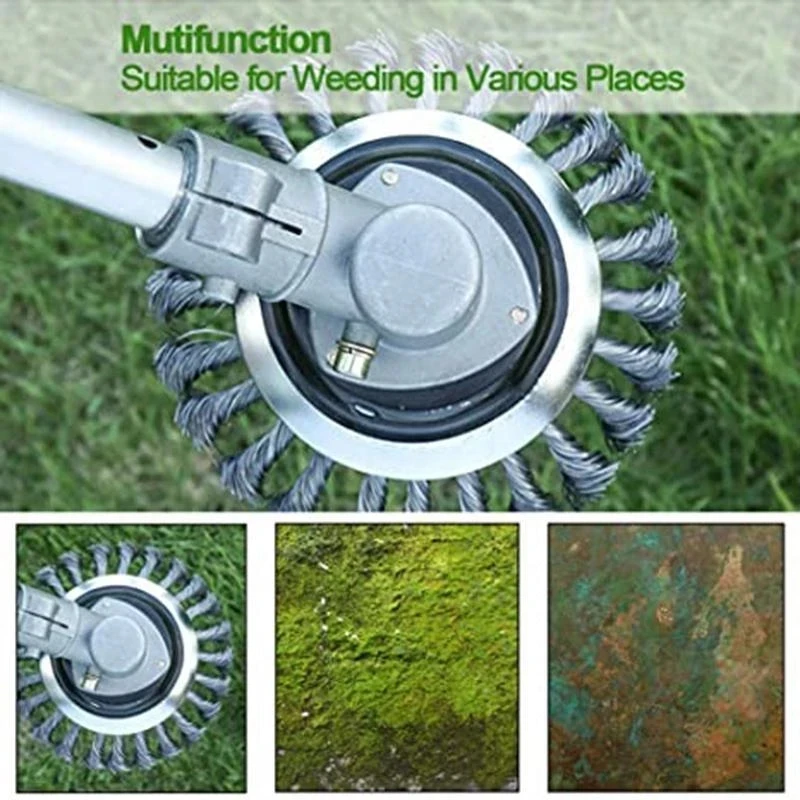 6Inch Steel Wire Wheel Brush Disc Garden Rotary Weed Brush Cutter Head Lawn Mower Universal Trimmer Head Steel Wire Wheel Brush 3