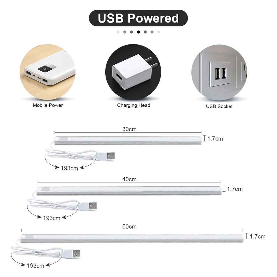LED ����Ʈ �� PIR ��� �ڵ� ���� ���� �߰� ����, �ֹ� ħ�� ���� ħ�� �� �߰� ����, 5V USB �÷���, 30 cm, 40 cm, 50cm