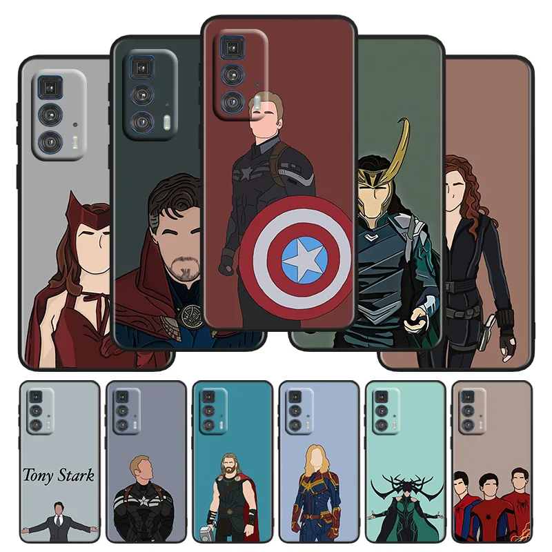 

Marvel Avengers Heroes Phone Case For Motorola G E7i Stylus Power One Plus E Edge X S 30 20 Fusion Plus Lite Pro Black