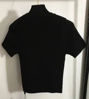 Women S Jacquard Knitted Top Short Sleeve Basic Solid Color Round Neck Slim Fit Top European.jpg