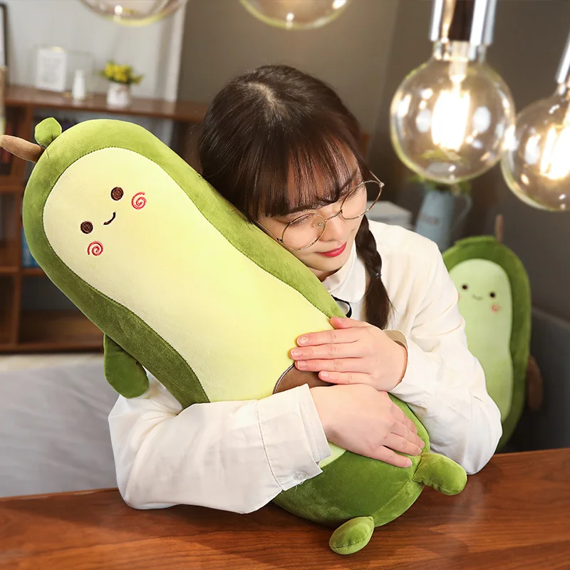 Giant Long&Fat Avocado Stuffed Plush Toy Filled Doll Fruit Cushion Pillow Soft Plush Doll Toy Child Baby Girl Birthday Gift