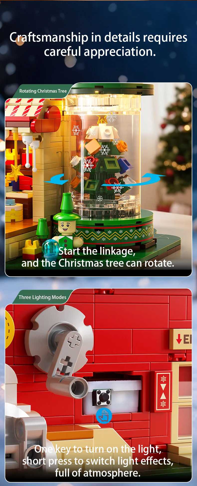 Weihnachtsbau-Bausteine-Set, 2782-teilig, Geschenke, Fabrik, DIY, Ornament, Modell, Lernspielzeug, Weihnachtsgeschenke für Kinder – Detail 9