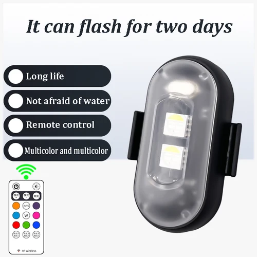 RGB Led 항공기 스트로브 조명, 오토바이 조명 LED 플래시 위치 무선 라이트 항공기 비행기 헬리콥터 경고등 2