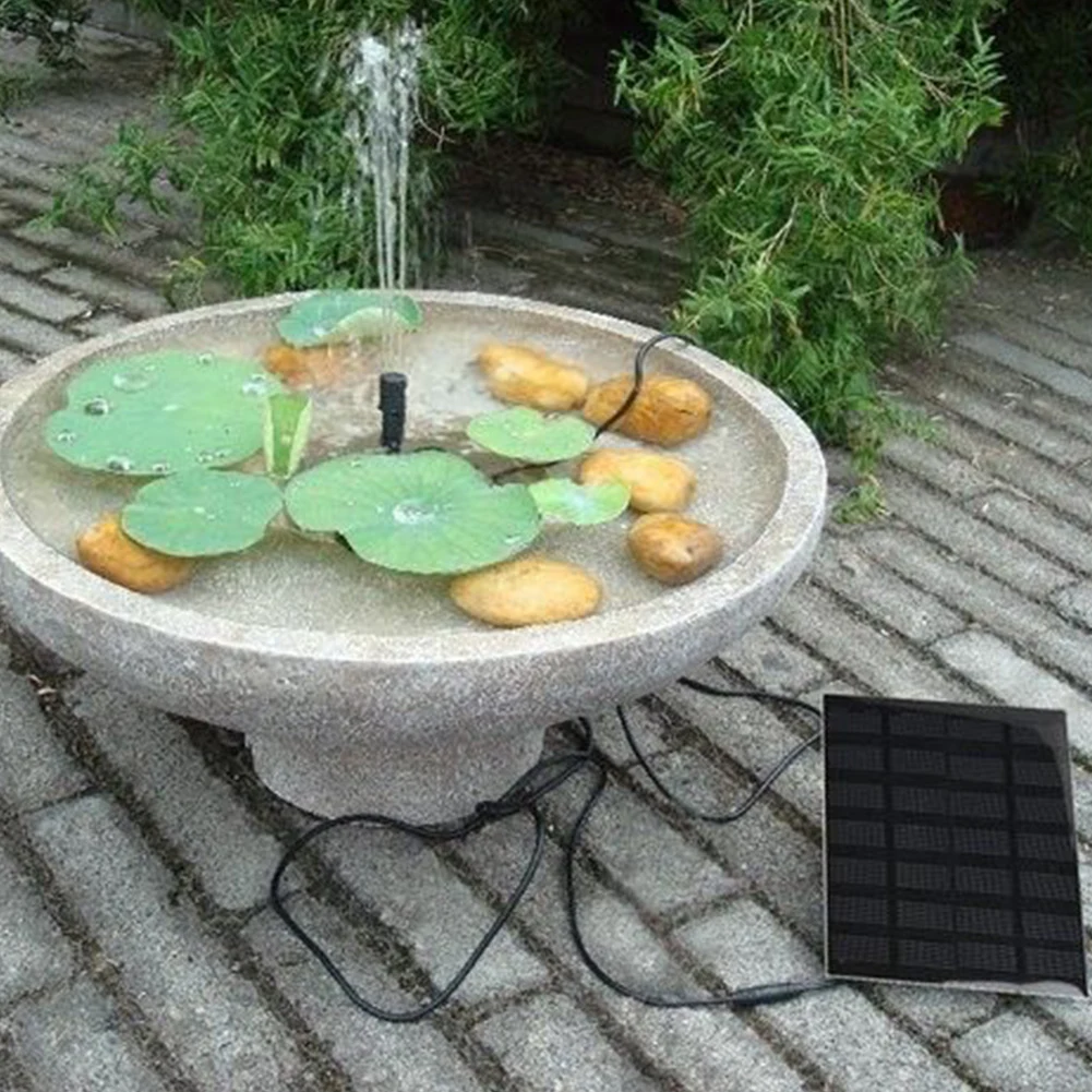 1.2W 태양광 분수 200L/h 6개 노즐 포함 태양광 연못 펌프, 110cm 리프트, 조류 목욕장, 연못, 정원, 어항용 태양광 패널 워터 펌프