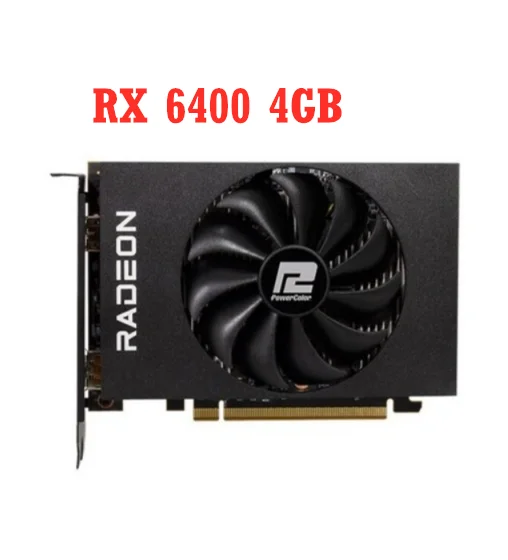Powercolor Radeon Rx 6400 Itx 4Gb Gddr6 Scheda Grafica Gpu Rx 6400 4Gb Gddr6 64Bit Schede Video Desktop Pc Computer Gaming