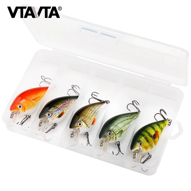 VTAVTA 5pcs/Box Floating Wobblers For Pike Fishing Lures Set 6cm