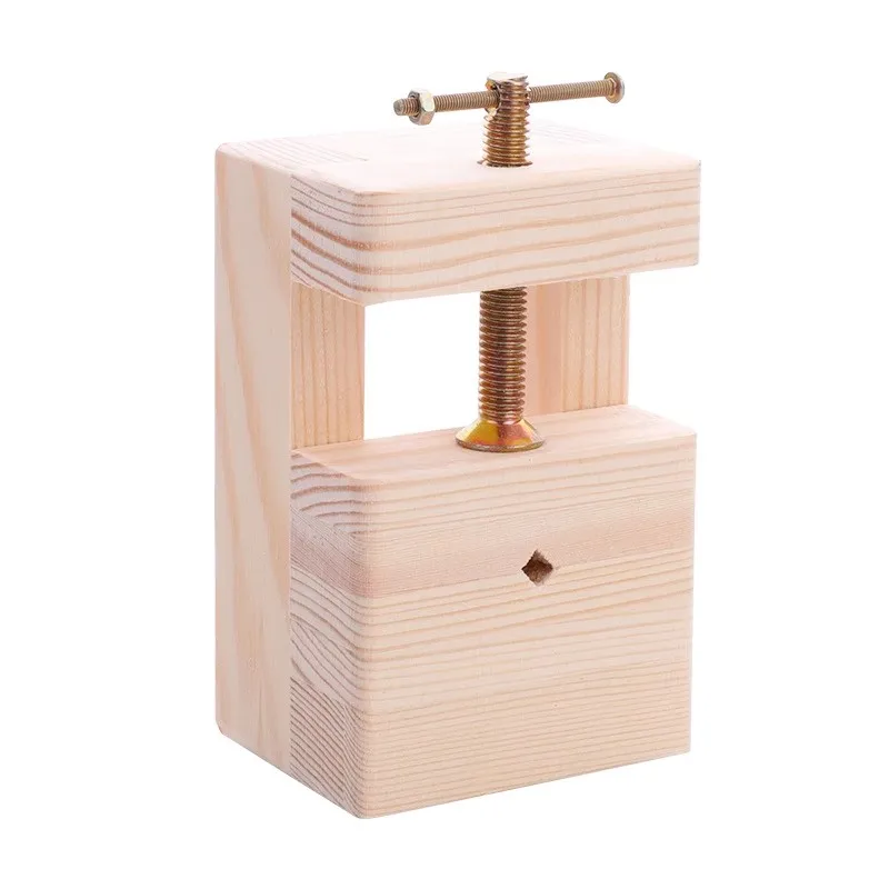 IMZAY Wooden Leather Carving Auxiliary Tool Leathercraft Wood Fixture Seal Tool Small Carving Bed Accessories