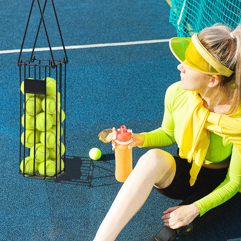 Tennis Ball Hopper Tennis Ball Carrier Holder 25 Tennis Balls/15 Pickleball Capacity Stainless Steel for Picking Storage Ball
