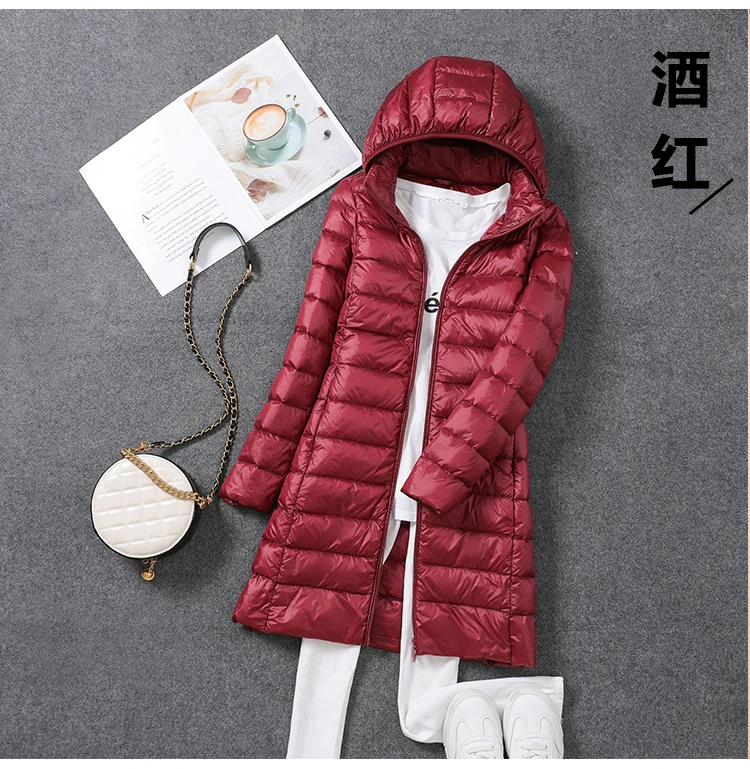 Plus Size New Women Thin Down Jacket White Duck Down Ultralight Jackets Autumn And Winter Warm Coats Puffer Portable Outwear