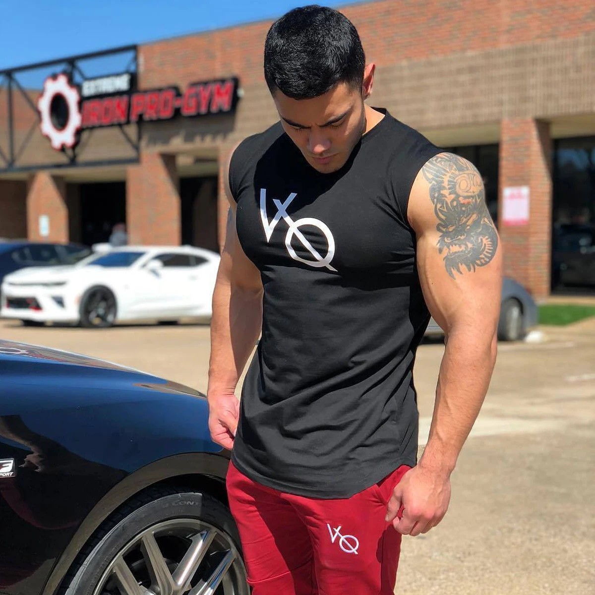 

Уличная одежда, облегающий повседневный мужской жилет, топ с широкими плечами и круглым вырезом, мужской жилет, хлопковая летняя спортивная одежда для фитнеса и упражнений