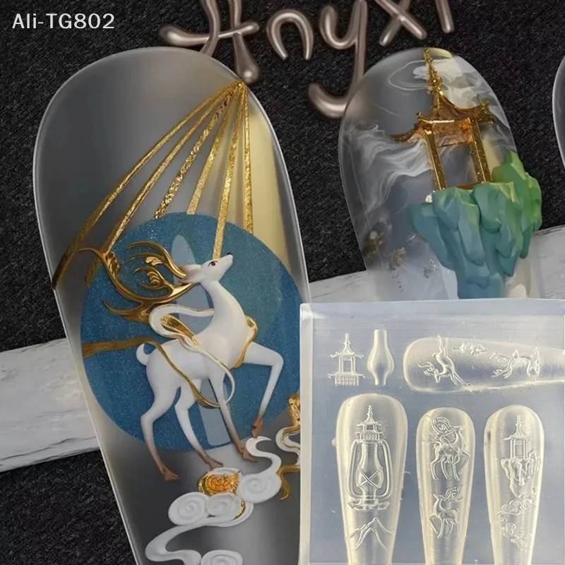 실리콘 3D 네일 아트 리본 몰드 달콤한 나비 장미 꽃 디자인 매니큐어 템플릿 DIY 네일 장식