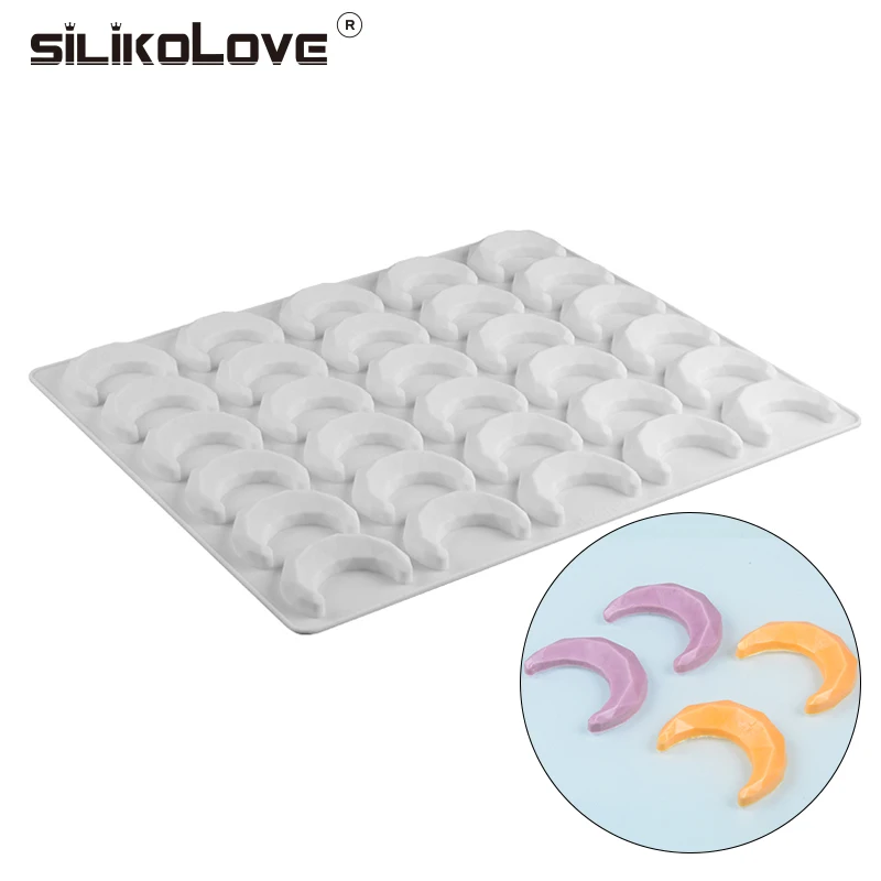 

SILIKOLOVE 30 Cavities Ramadan Moon Cake Molds Non-stick Silicone Molds For DIY Cake Decorations Tool for Eid Mubarak