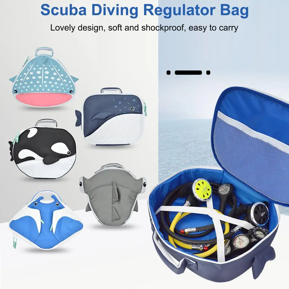 Portable Breathing Diving Regulator Storage Bag Shockproof Wear-resistant Large Capacity Cartoon Shape Storage Bag extra large diamond storage box shockproof