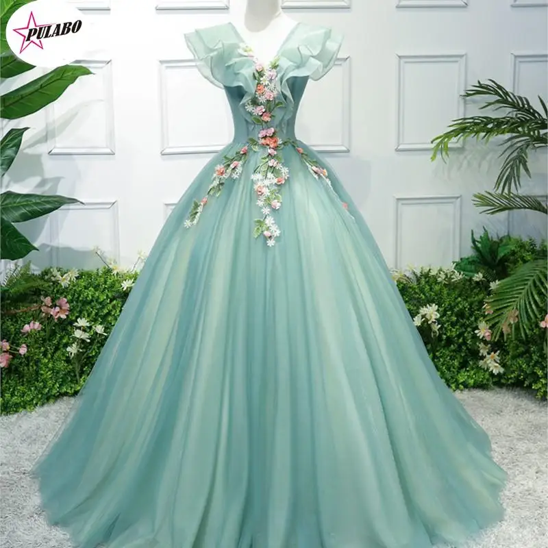 

Party Art Performance Stage Solo Costume Chorus Dress Embroidered Dames Couture Noble Elegant Gown Birthday Female