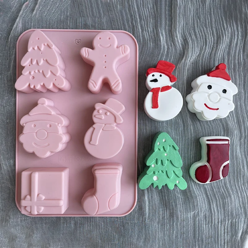 1PC Christmas Silicone Molds Chocolate Molds Candy Molds Baking Molds Large  for Baking Sweet Treat,Cake Xmas Gift Handmade Soap Candles with Shape of