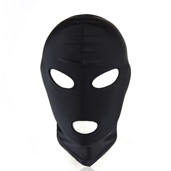 Mask Spandex Lycra Hood Bdsm SM Role Playing Game Erotic Latex Leather Fetish Open Mouth Hood Mask  Adultos  Porn Toys  Sex Toy 2