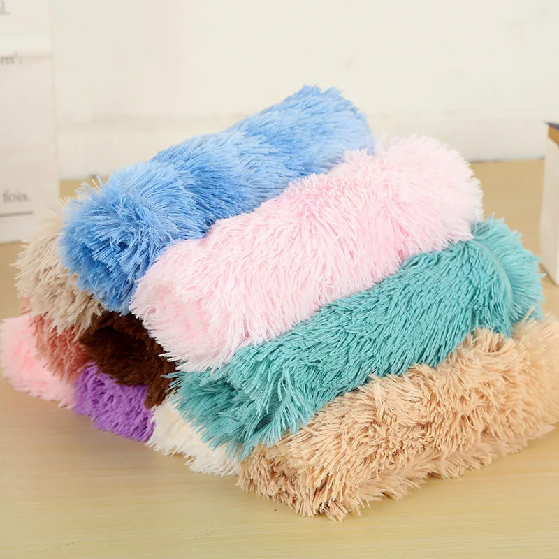 Fluffy Mat Long Plush Pet Blanket Cat Sleeping Mats Puppy Winter Warm Thin Kennel Cushion Soft Covers for Large Dogs Mattress 4