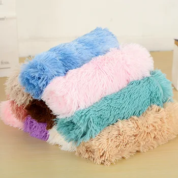 Fluffy Mat Long Plush Pet Blanket Cat Sleeping Mats Puppy Winter Warm Thin Kennel Cushion Soft Covers for Large Dogs Mattress 4