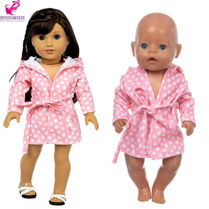 40cm new born baby doll pink bathrobe 17 inch Nenuco Ropa y su Hermanita toy doll outfit 18 inch girl doll nightgown