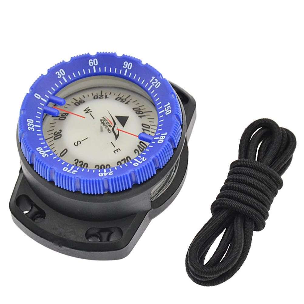 Description Picture 6 of item50m Waterproof Diving Compass Underwater Caving Camping Compass with Elastic Rope Diving Scuba Fluorescent Dial Point Guide