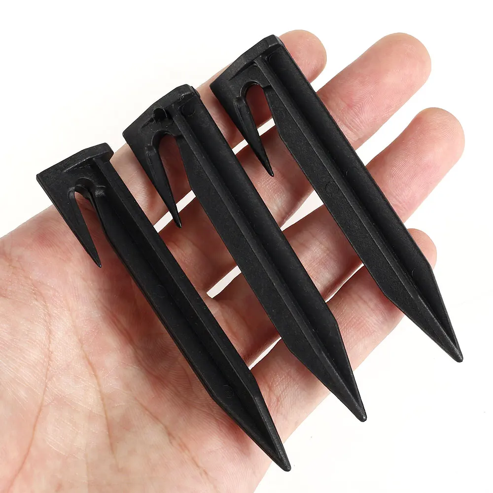 Lawn Mower Peg Boundary Nail Ground Spikes Plastic Anchor Garden Ground Fixing Pins Laying Boundary Cables 100/200Pcs