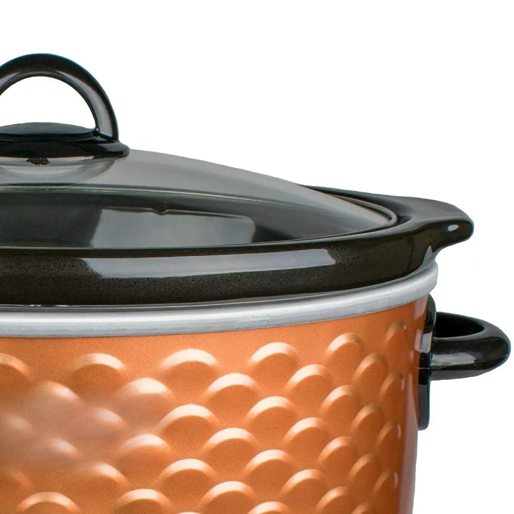 Scallop pattern 4.5 quart copper slow stew pot, kitchen appliances, household appliances, cooking, free transportation 4