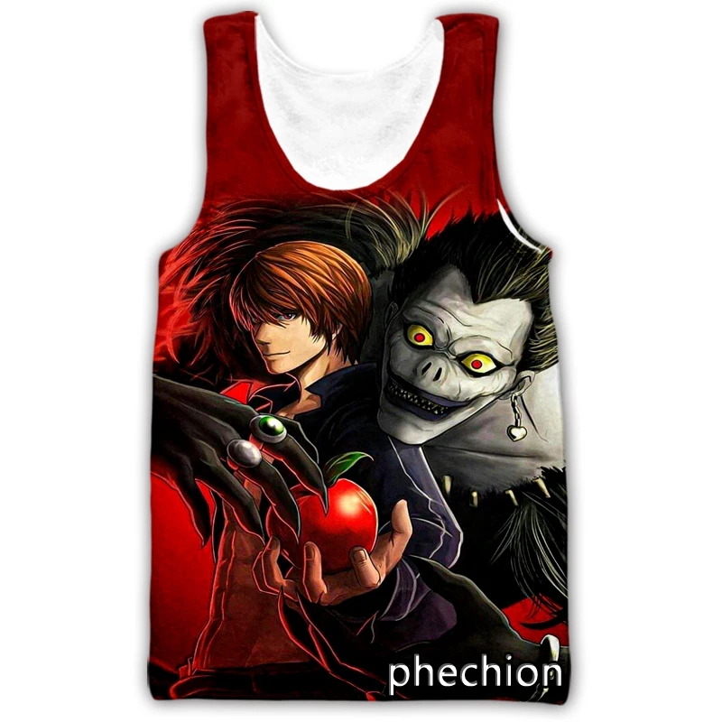 

Новый модный мужской/женский жилет phechion Death Note с 3D рисунком без рукавов, уличная одежда, мужские свободные спортивные майки A125